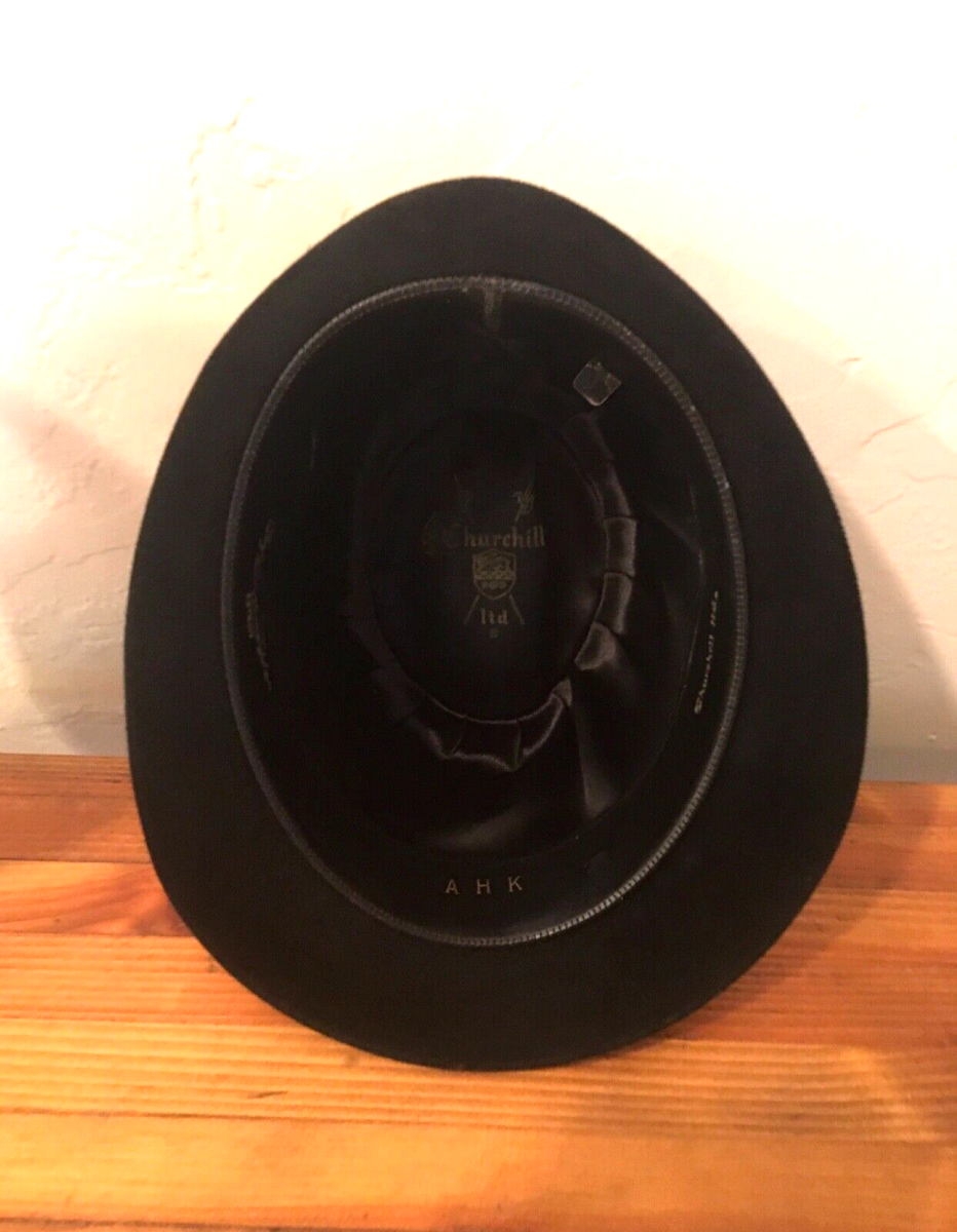 Churchill, black, fur felt, fedora size 7 (#7403) | eBay Churchill, black, fur felt, fedora size 7 (#7403) | eBay