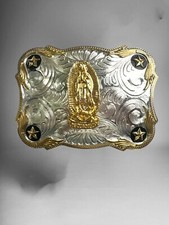 Guadalupe Virgin Rodeo Western Cowboy Style Belt Buckle Hebilla Vaquera Virgen