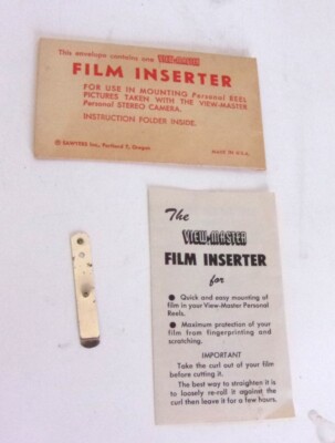 Viewmaster FILM INSERTER for Personal Reels with Instructions in English