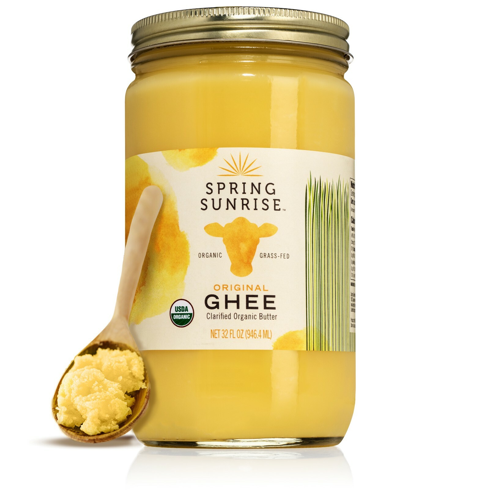 Spring Sunrise Ghee Organic Grass-fed Organic Butter Lactose