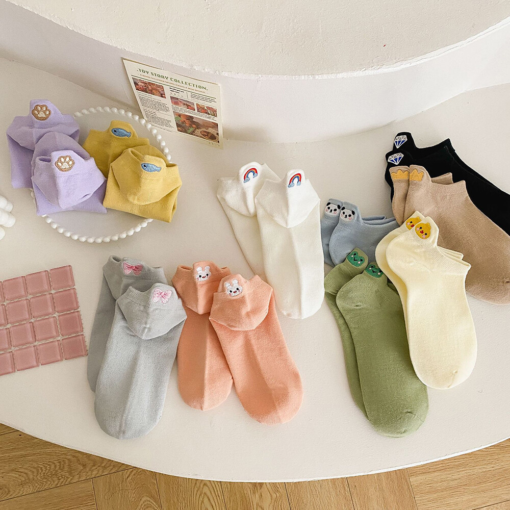 Boat Socks Cotton Socks Ankle Socks Foot Socks Hosiery Cute Breathable Solid-image