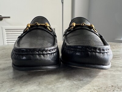 GUCCI Betis 1953 Black Leather Horsebit Loafers US 7.5 Gucci 7 Jordaan $1000 GUCCI Horsebit 1953 leather loafers | NET-A-PORTER main image 4
