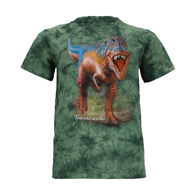 BLACKSHIRT COMPANY Kinder T-Rex Dino T-Shirt - Dinosaurier Tyrannosaurus Rex Shirt Batik