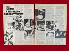 Vintage 1972 Magazine Article/Print Ad How To Make A Mushroom Candle MCM