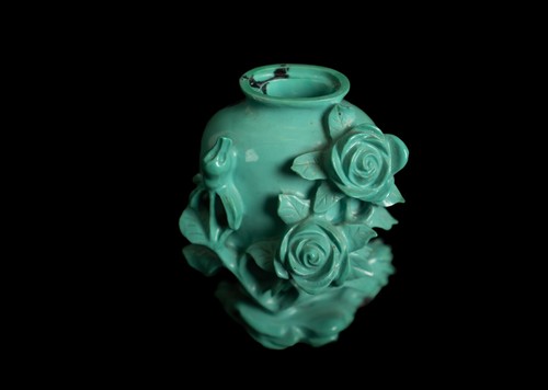 China 20. Jh. Eine Kleine Chinesische Lotus Deckel - Vase aus Türkis - Bild 8 von 10