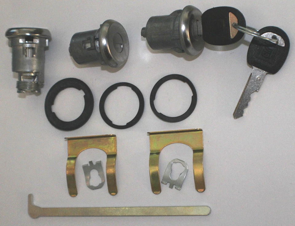 Nuevo BUICK GM OEM Juego de llaves de cerradura de maletero/puertas cromadas con llaves a juego Foto 2 de 3