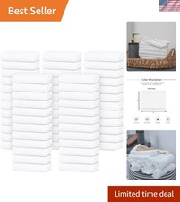 Gentle and Absorbent Pack of 60 White Cotton Washcloths, 12x12 Hotel Quality