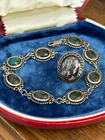 Vintage Sterling Silver Ring Size 7-1/2 and  Sterling Silver Linked Bracelet