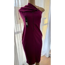 Fashion Nova Camilla Midi Dress Magenta Pink Off Shoulder Draped Bodycon Medium