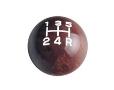 Aluminum 5 Speed Manual Shift Knob Wooden Type w/White Engraved Inlay Weighted