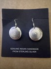 Native American Navajo Genuine Indian Handmade Sterling Silver Dangle Earrings — photo 1