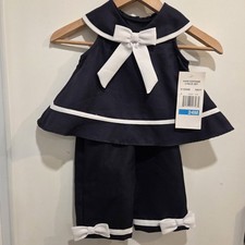 Rare Editions Girls Sailor Outfit Sz 24 Months NWT Nautical Coastal