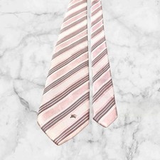 BurberryTie Pink Striped Horse Logo