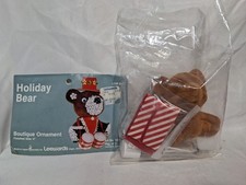 LeeWards HOLIDAY BEAR Vintage Sequin Bead Christmas Ornament Kit NOS Flocked