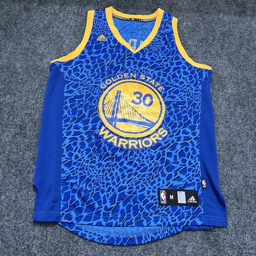 Adidas Golden State Warriors Curry Jersey Blue Yellow Mens Medium 