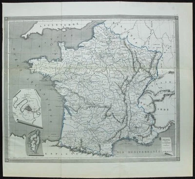 1850ca - Carte de France - Carte géographique ancienne - Rare - Photo 1/4