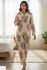 Premium Cotton Night Suit Floral Print PJ Set