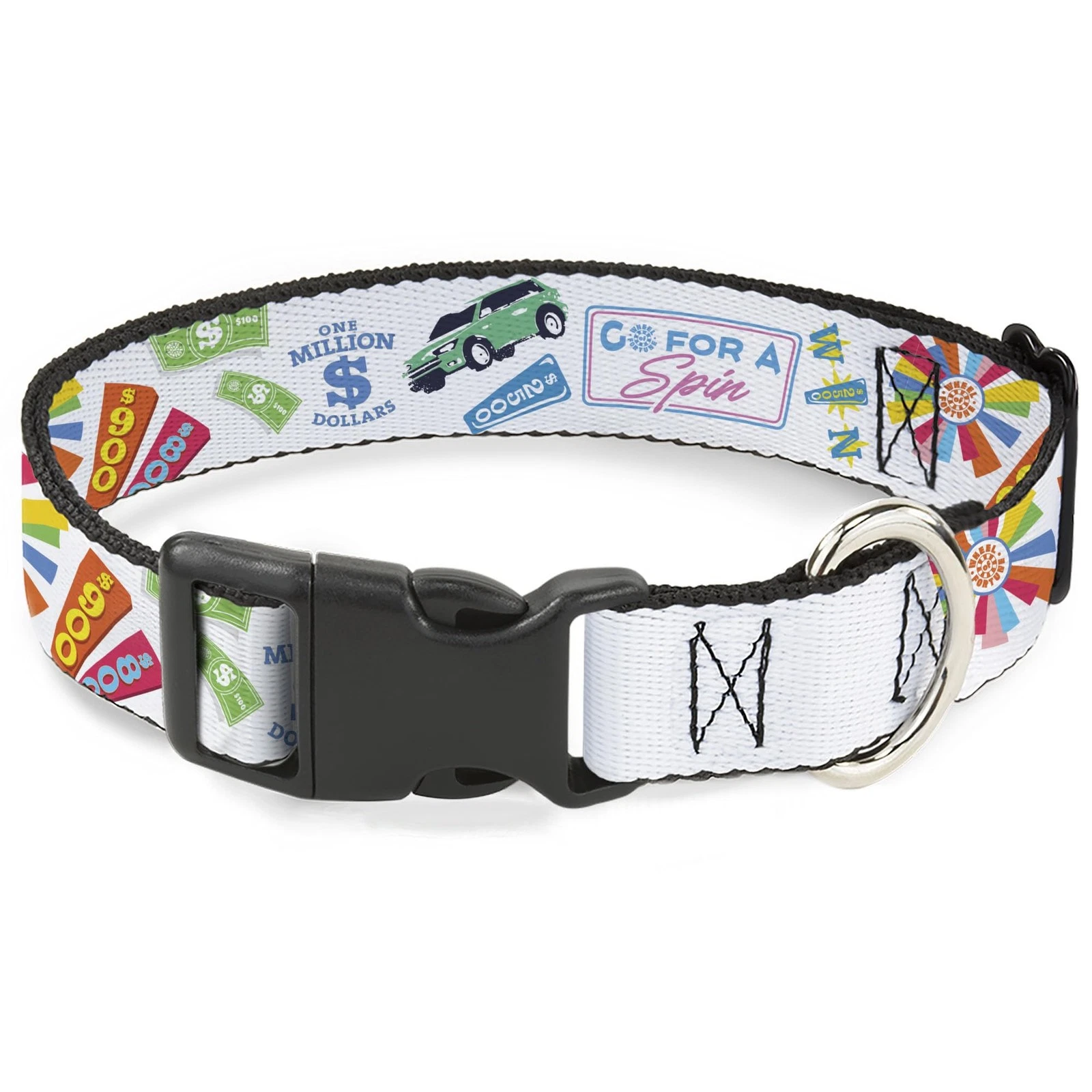 Sony Pictures Pet Collar, Dog Collar Plastic Buckle, Wheel of Fortune Go for a S