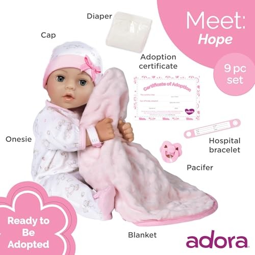 ADORA Baby Doll Accessories Pink Matching 9-Piece - HOPE
