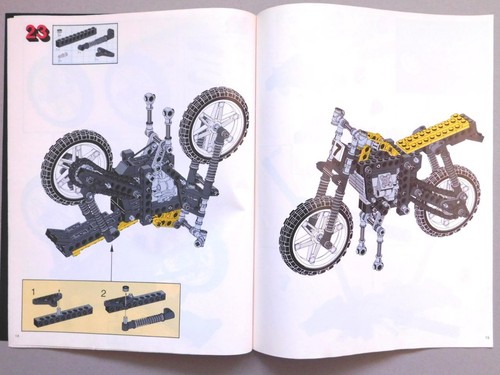 1991 Technic #8838 Motorcycle & 3 Wheel Bike Instruction Manual Slf5-1 - Picture 7 of 8