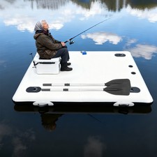 880lbs Portable 2x1.5m Dock Inflatable Fishing Boat Floating Platform w/Air Pump