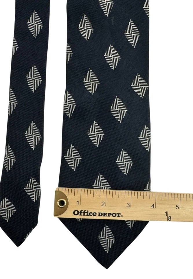 Corbata para hombre Giorgio Armani corbata diamante azul geométrico 3 7/8" ancho 57" Foto 3 de 4