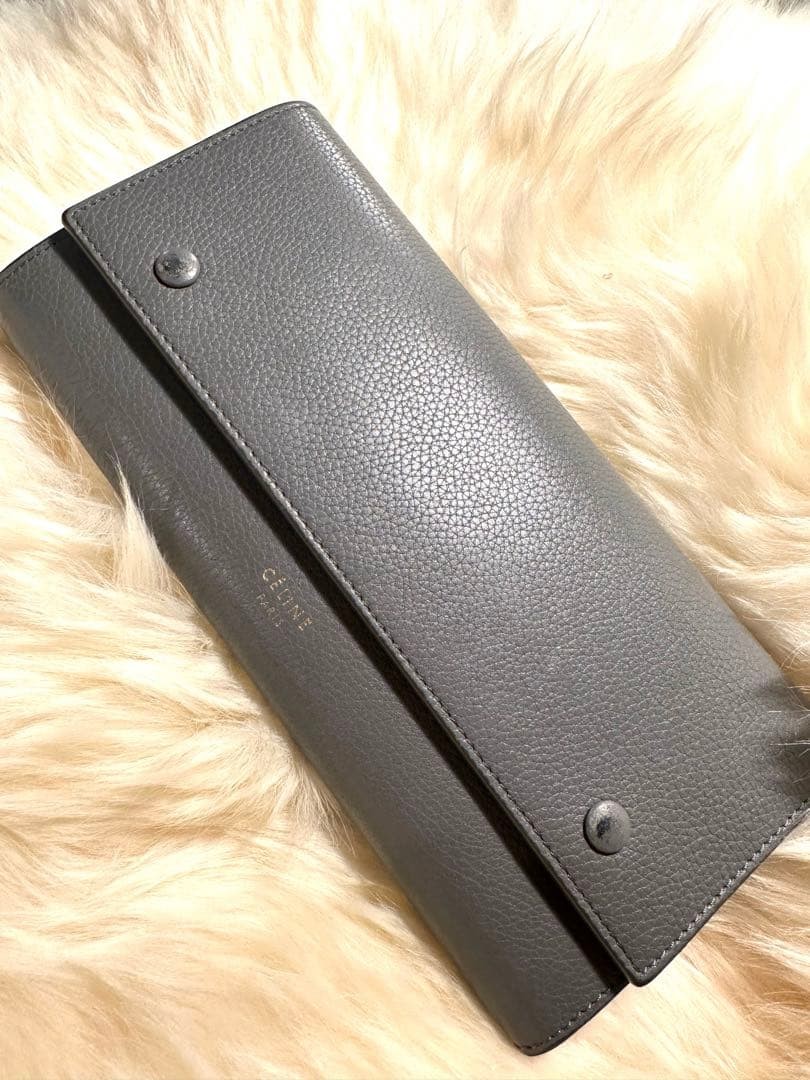 Celine Large Flap Multi Function Long Wallet Leat… - image 1