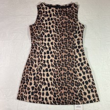 Cider Womens Large Leopard Midi Dress Sleeveless Fitted New With Tags