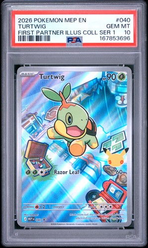 2026 POKEMON FIRST PARTNER ILLUSTRATION COLLECTION PROMO #040 TURTWIG PSA 10