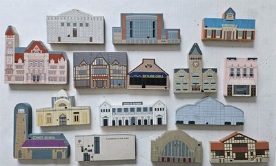 Vtg 90s Cats Meow Wood Cincinnati Landmark Lot Of 15 Graeters Skyline Rookwood 