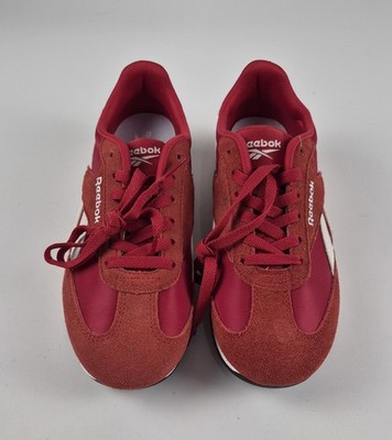 Reebok Classic AZ Womens 7.5 Red White Suede Nylon Ortholite Comfort Footbed New