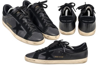 Golden Goose Super-Star GGDB SSTAR Sneaker Herren Gr. 44 Schwarz Leder Wildleder