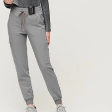 Figs women  s Charlotte 21 Pocket Slim Scrub Pants Gray Size XS, Tall inseam