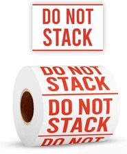 StickerJet Do Not Stack Stickers - 500 Roll, Self-Adhesive Labels for Shipping