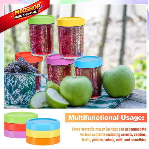 Teenyyou 6 Pcs Silicone Wide Mouth Lids Mason Jar 86 mm, Classic  - Picture 7 of 7