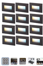 3 Color 120V Dimable LED In/Outdoor Step Lights Oil Rubbed Bronze 6 Pack New Op