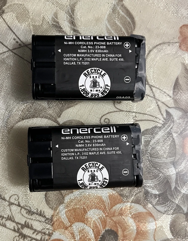 2 Pcs. ENERCELL NI MH Cordless Phone Battery Voltage 3.6 Capacity 830mAh - Image 2 of 4