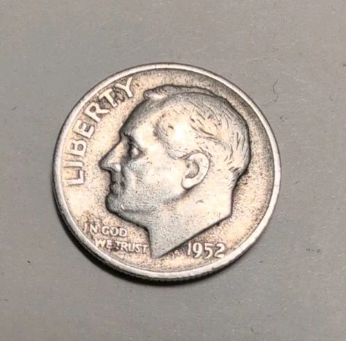 1952 S-Mint  Silver Roosevelt Dime-Circulated- Very Good Condition
