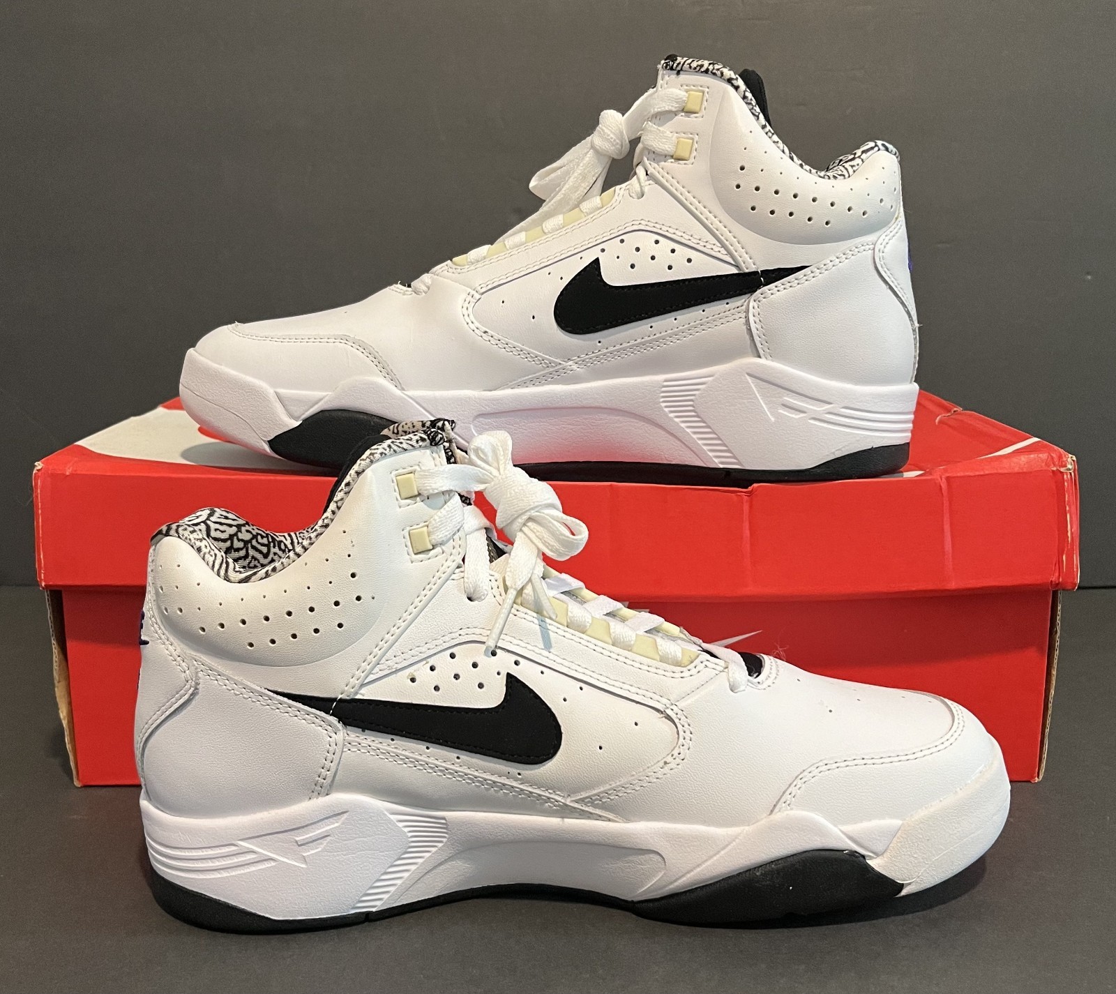 NEW Men's Nike Air Flight Lite Mid 'White Black' | DJ2518-100 | Size 10.5M thumbnail 2
