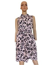 BANANA REPUBLIC Womens 6 Vibrant Floral Sleeveless Tank Dress Polka Dot Pattern
