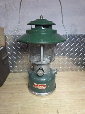 #ad Vintage Coleman Lantern 228F Big Hat Lantern with Storage Bottom Broken Globe $34.99