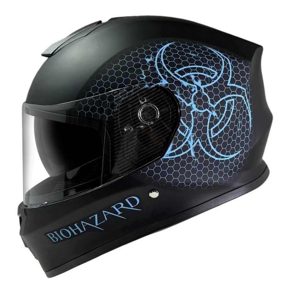 Integralhelm Helm Kinderhelm Motorradhelm Crosshelm Motocross Bio Hazard Teal - Bild 1 von 4
