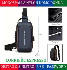 MONOSPALLA DESTRA SINISTRA ZAINO BORSELLO BORSA UOMO DONNA MARSUPIO VIAGGIO BICI