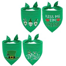 4Pcs St Patrick's Day Festival Party Pet Costume Dog Puppy Cat Cotton Bib Scarf