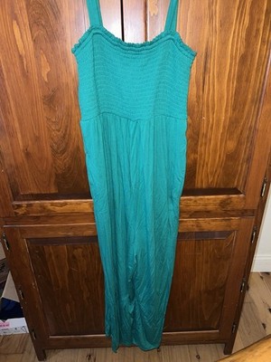 Ingrid & Isabel Maternity Knit Jumpsuit with Pockets Green Rayon Size Small NWOT