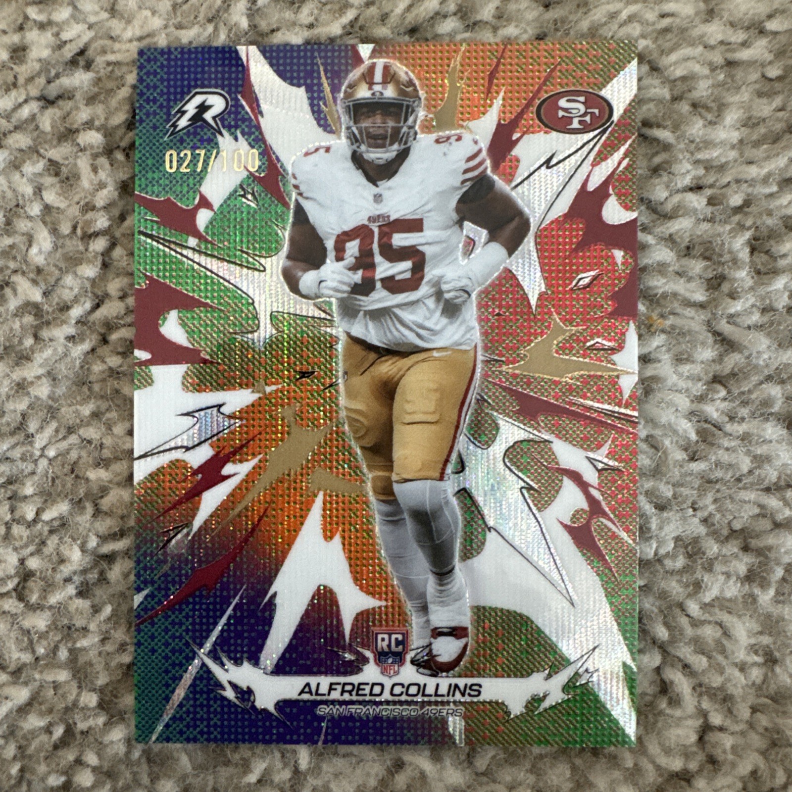 Alfred Collins 2025 Topps Resurgence #186 Digital Surge Refractor Rookie RC /100