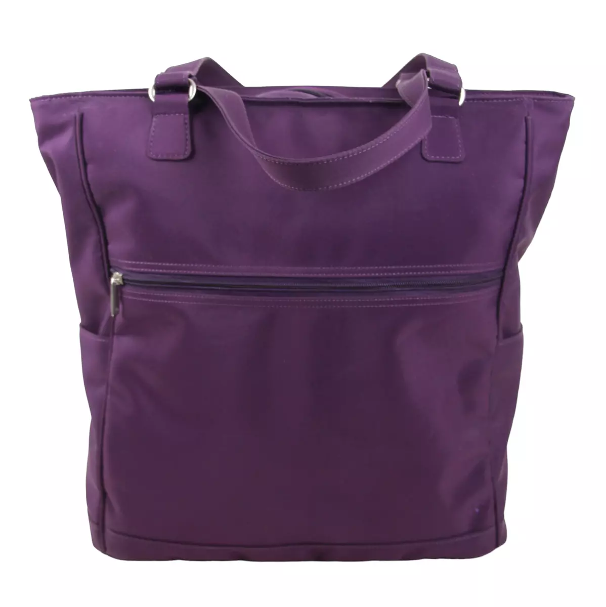LARGE ELLINGTON PURPLE NYLON DOUBLE HANDLES SHOULDER BAG HANDBAG