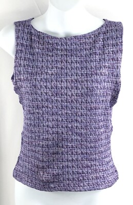 Vintage Rue 21 Sleeveless Tank Top M Purple Silver Metallic Knit Fairy 90s Y2K