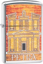 Zippo 29825 Petra Jordan 7 Wonders of World High Polish Chrome WindProof Lighter