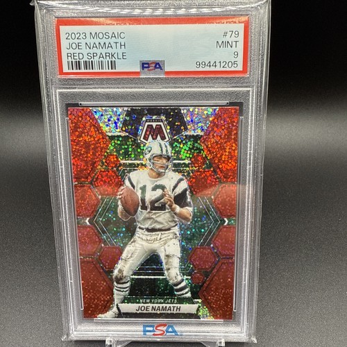 2023 Panini Mosaic - Red Sparkle PSA 9 Prizm #79 Joe Namath SSP New York Jets